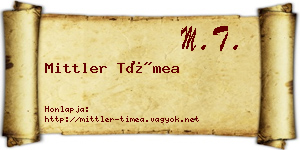 Mittler Tímea névjegykártya